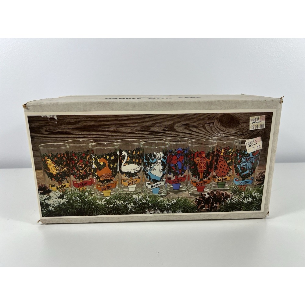 Vintage 12 Days of Christmas Glasses ~ Indiana Glass ~ Brand‎ New